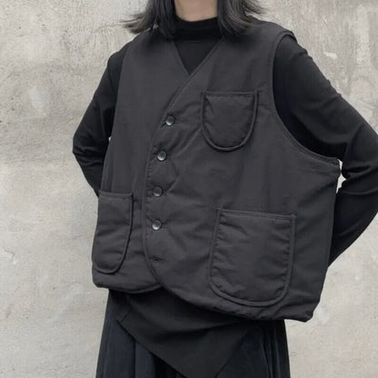 Asymmetry Curve Vest【TR3234】