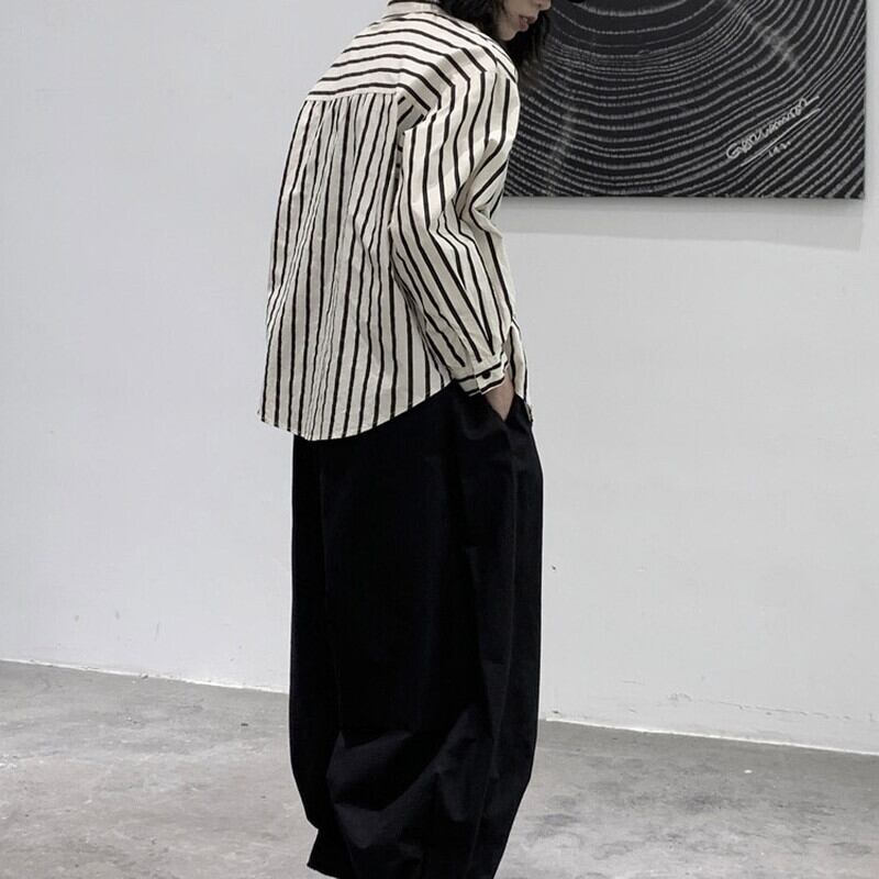 Stripe Retro Collared Shirt【TR3109】