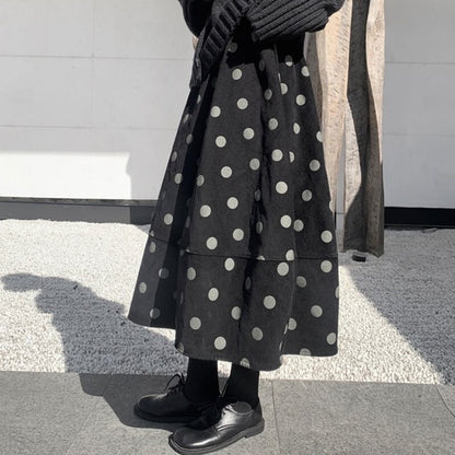 Tiered Corduroy Skirt【TR3152】