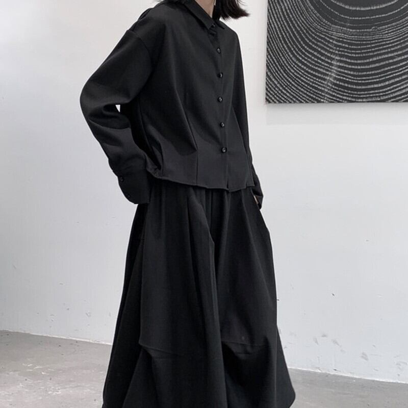 Tac Balloon-Sleeve Collared Shirt【TR3105】