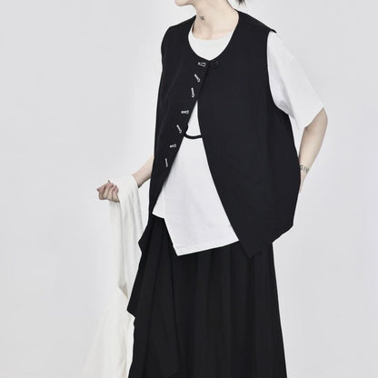Roune-Neck Oversize Vest【TR3242】