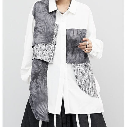〈Unisex〉Patchwork Nichi Irregular Shirt【TR1324】