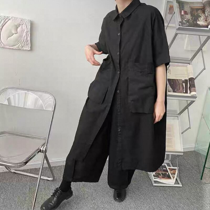 Oversized Collared Long Shirt【TR3334】