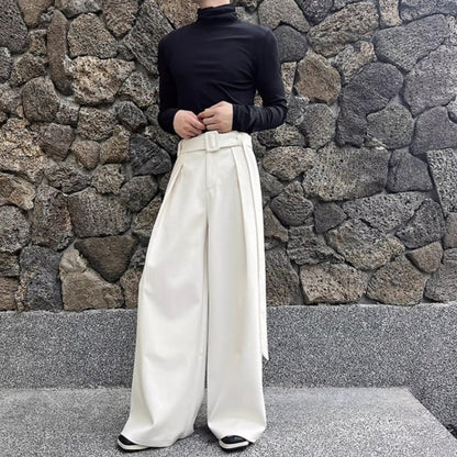Design Tuck Belted Wide Pants【TR3315】