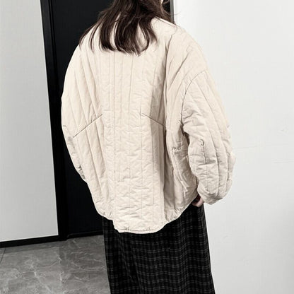 No-Collar V-Neck Jacket【TR3256】