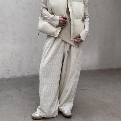 Embossed Pleats Loose Pants【TR3192】