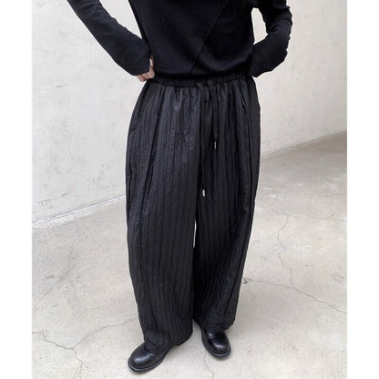 Embossed Pleats Loose Pants【TR3192】