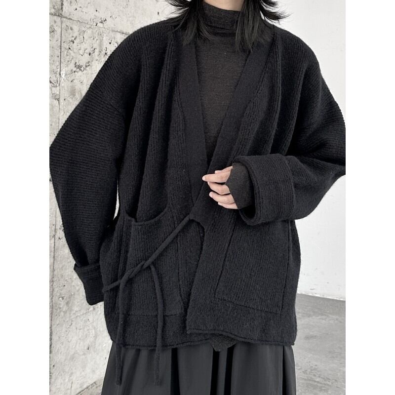Oversize Big-Pocket Knit Jacket【TR3269】