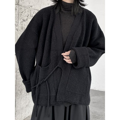 Oversize Big-Pocket Knit Jacket【TR3269】