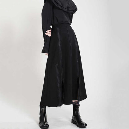 Long Nichi Fastener Skirt【TR1433】