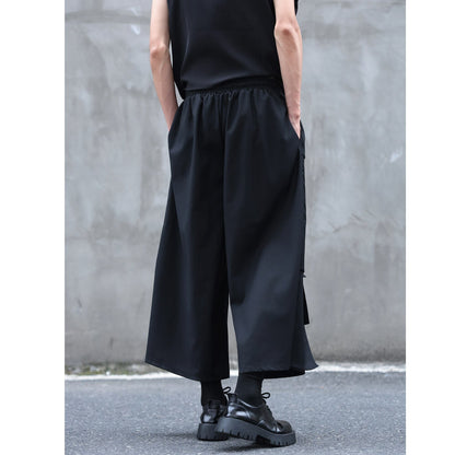 Patchwork Ankle Wide Pants【TR3320】