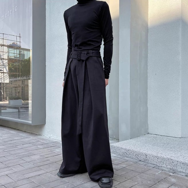 Design Tuck Belted Wide Pants【TR3315】