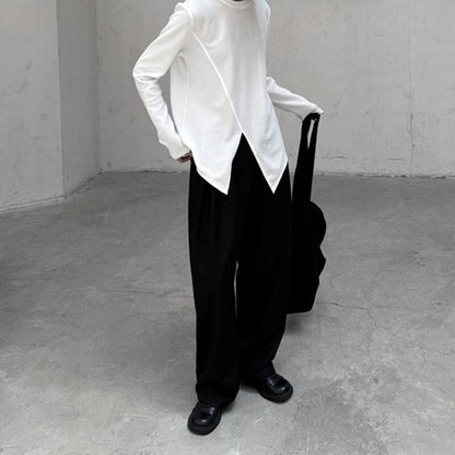 Asymmetry Slit T-Shirt【TR3141】