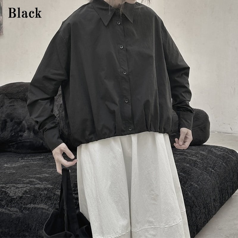 Crumply Simple Collared Shirt【TR3129】