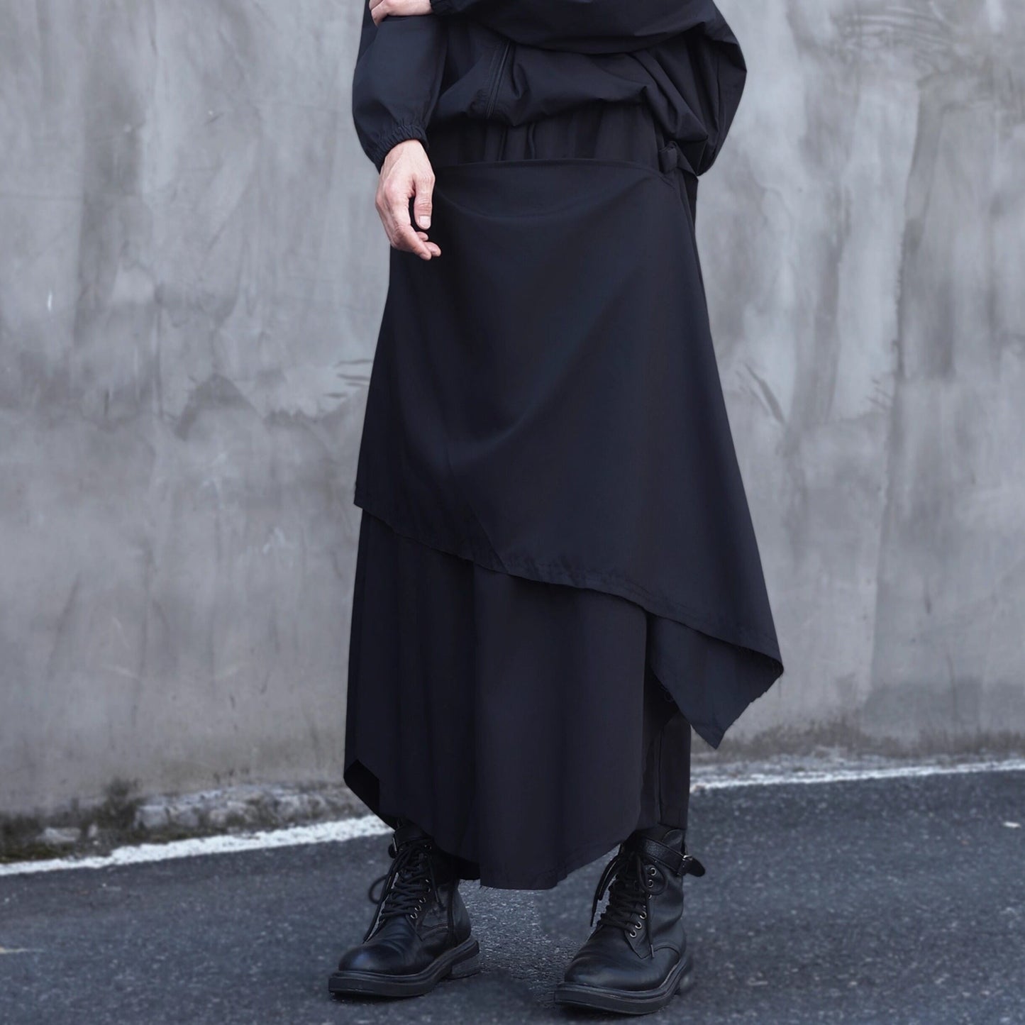 Asymmetrical Long Skirt Pants【TR3305】