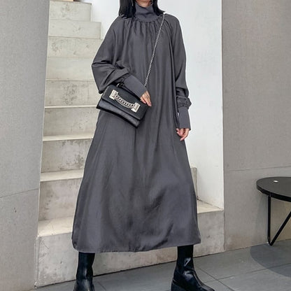 Shadow High-neck All-in-one Dress【TR0474】