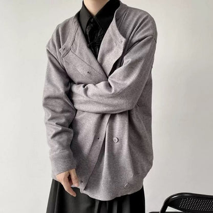 Asymmetric Button Jacket【TR3346】