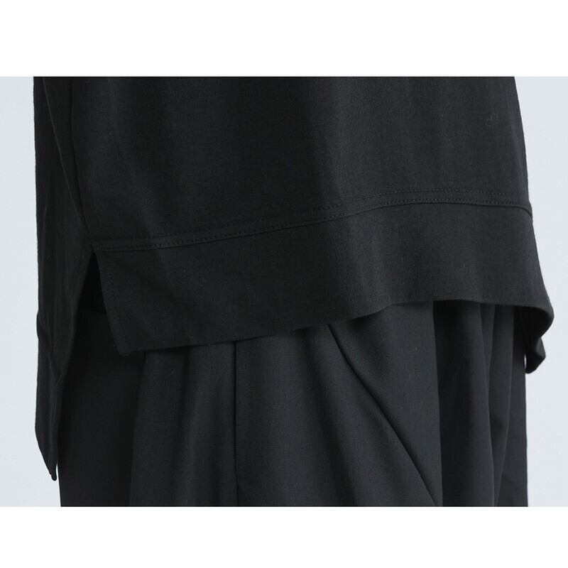 Asymmetry Flare Simple T-Shirt【TR3145】