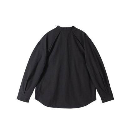 Band-Collar Tie Collared Shirt【TR3123】