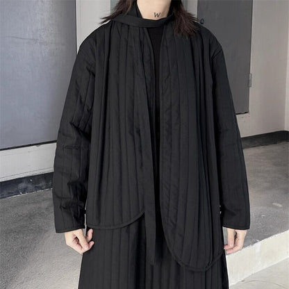 Asymemtry Ribbon Pleats Jacket【TR3255】
