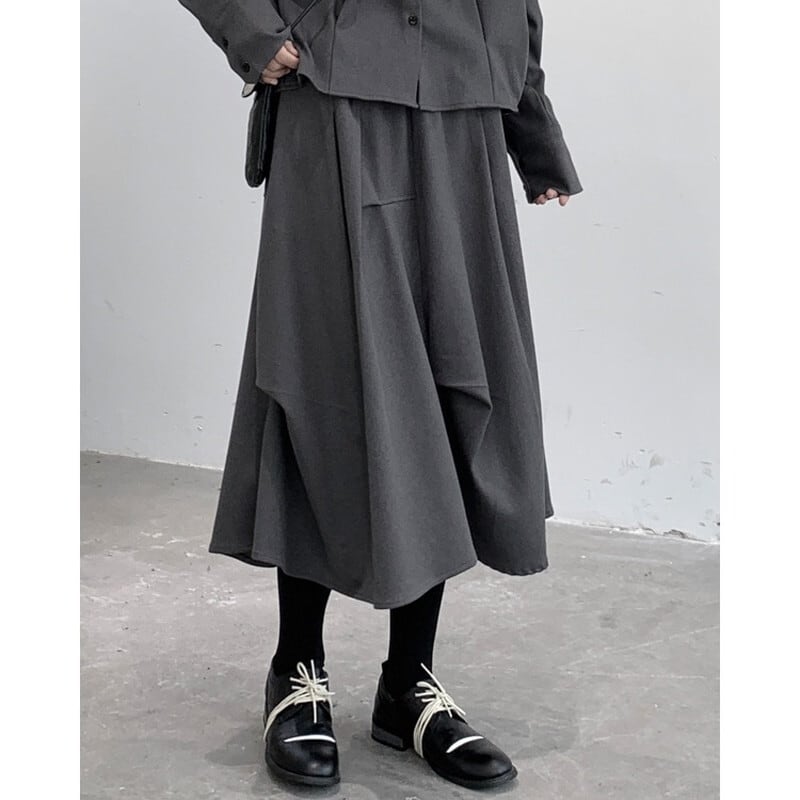 Asymmetry Wool Skirt【TR3173】
