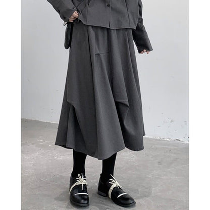 Asymmetry Wool Skirt【TR3173】