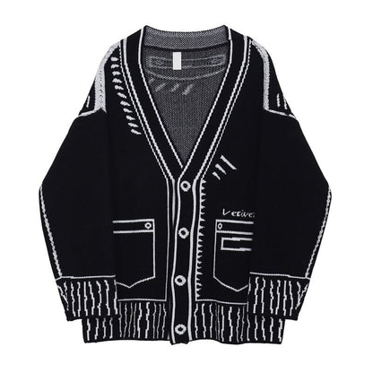 〈Unisex〉Knit Cardigan Letters Jacket【TR1226】