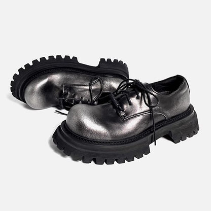 Distressed Leather Derby Shoes【TR3410】