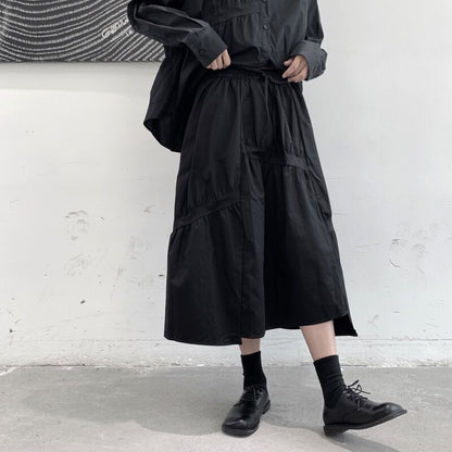 Asymmetry Gather Skirt【TR3163】