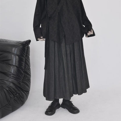 Denim Pleats Skirt【TR3176】
