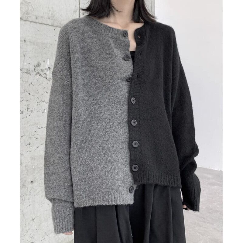 Bi-Color Unique Knit Jacket【TR3265】