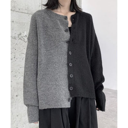 Bi-Color Unique Knit Jacket【TR3265】