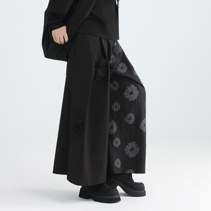 Asymmetrical Flower Wide Pants【TR3229】