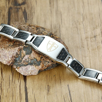 Cross magnetic men bracelet【TR2755】
