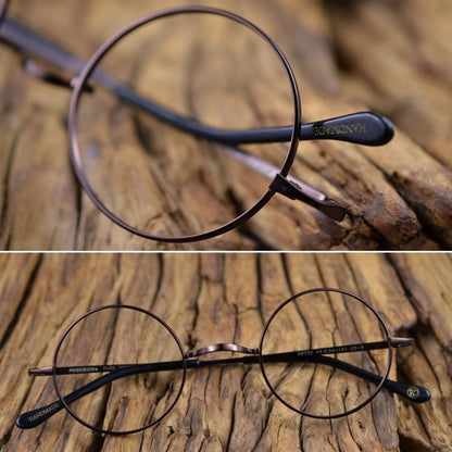 〈Titanium〉Vintage no nose Round Glasses【TR2570】
