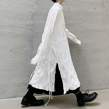 Crumply Oversize Long Shirt【TR3076】