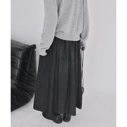 Denim Pleats Skirt【TR3176】