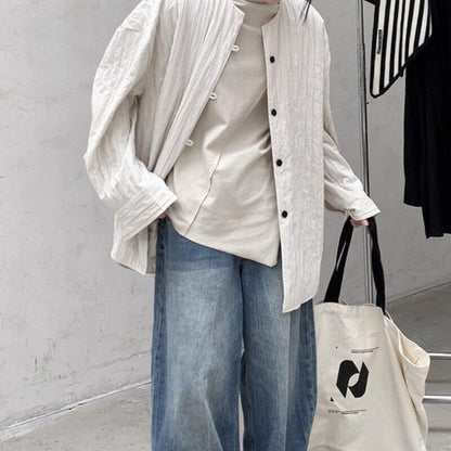 Pleats No-Collar Jacket【TR3244】