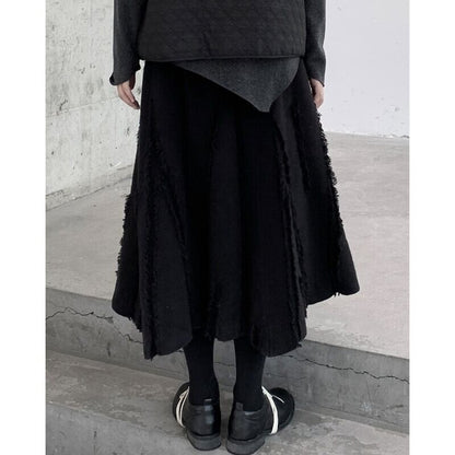 Knit Flare Frill Skirt【TR3185】