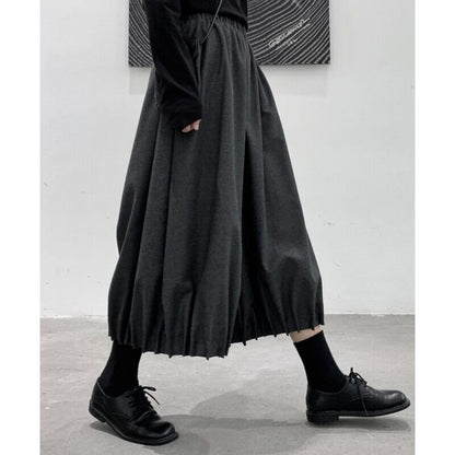 Cropped Pleats Wide Pants【TR3206】