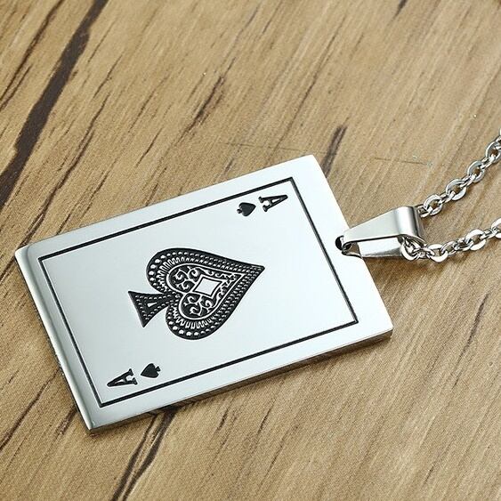 Lucky Ace Spade Men's Necklace【TR2768】