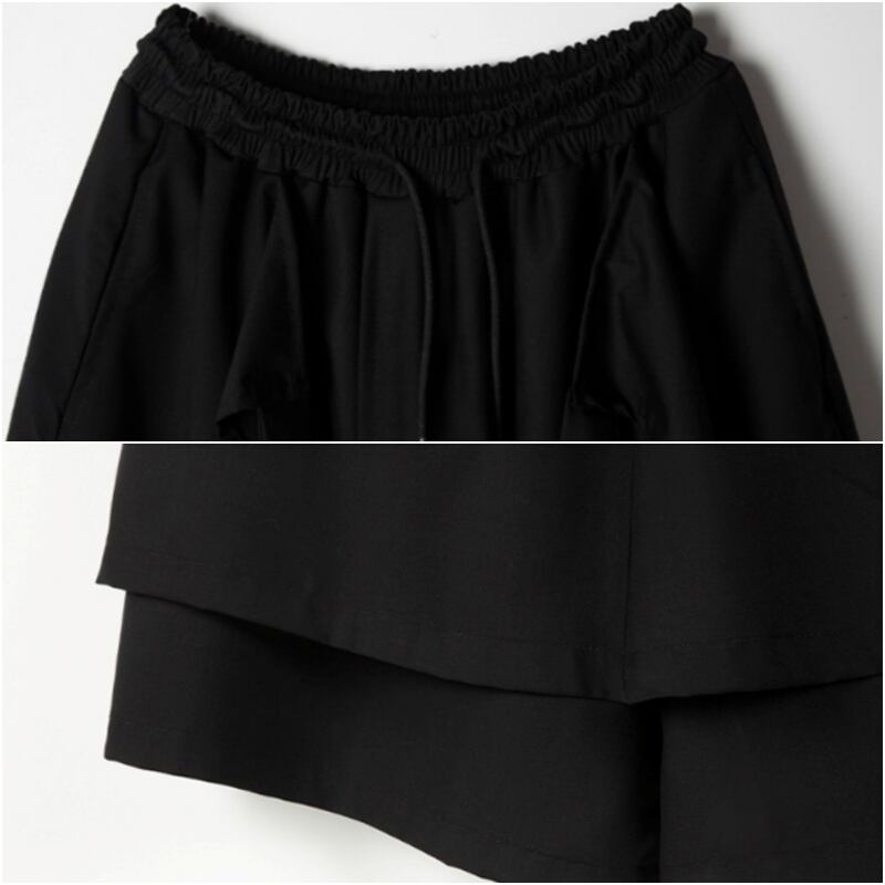 Layered-look Cropped Wide Pants【TR3273】