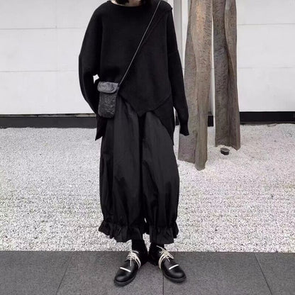 Knit Asymemtry T-Shirt【TR3266】