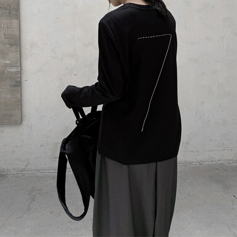 Asymmetry Slit T-Shirt【TR3141】