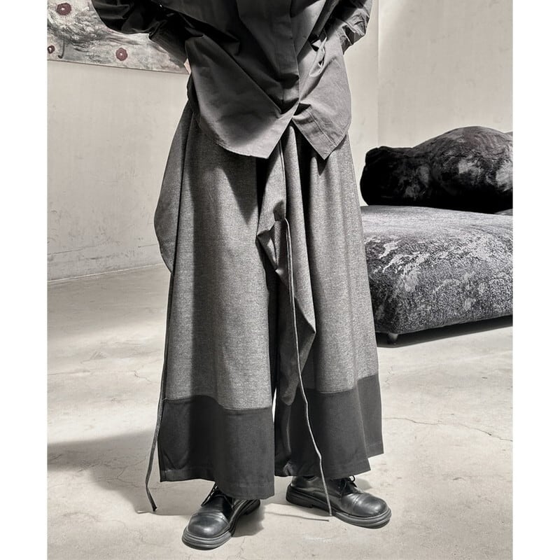 Patchwork Wide-Leg Pants【TR3201】