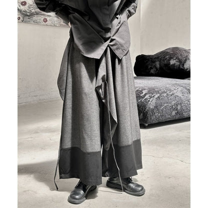 Patchwork Wide-Leg Pants【TR3201】