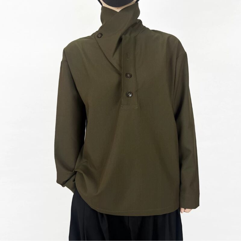 Convertible High-Collar Collared Shirt【TR3358】