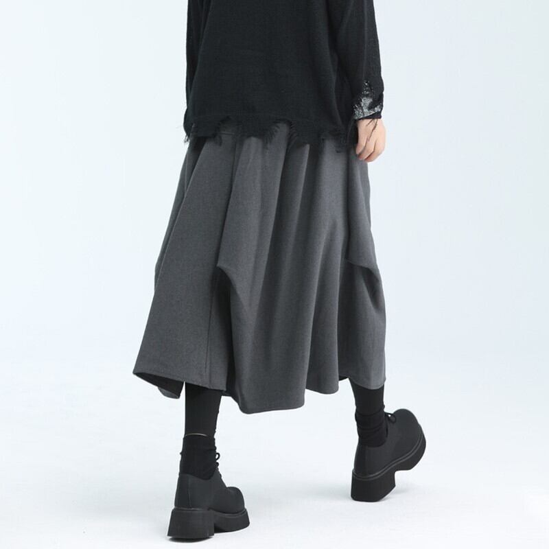 Asymmetru Wool Skirt【TR3151】