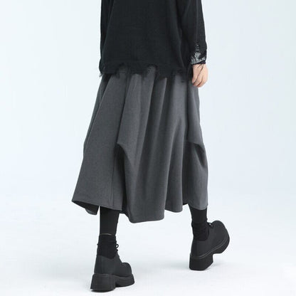 Asymmetru Wool Skirt【TR3151】