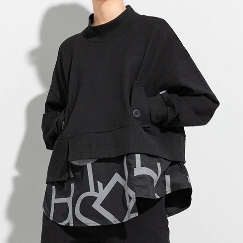 〈Unisex〉Docking Long Sleeve Sweat Shirt【TR1263】